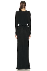 Saint Laurent Jersey Cut Out Gown in Noir, view 3, click to view large image.