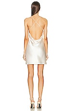Saint Laurent Silk Slip Dress in Craie, view 4, click to view large image.