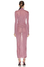 Saint Laurent Mock Neck Long Sleeve Dress in Mauve, view 3, click to view large image.