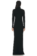 Saint Laurent Long Sleeve Turtleneck Gown in Noir, view 4, click to view large image.