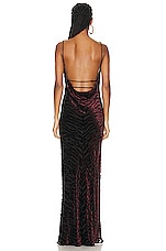 Saint Laurent Sleeveless Draped Gown in Noir Bordeaux, view 3, click to view large image.