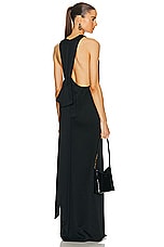 Saint Laurent Satin Maxi Dress in Noir, view 1, click to view large image.