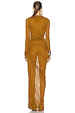Saint Laurent Voile Jersey Gown in Cumin, view 4, click to view large image.