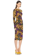 Saint Laurent Floral Dress in Noir Multicolor, view 3, click to view large image.