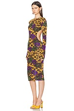 Saint Laurent Floral Dress in Noir Multicolor, view 4, click to view large image.