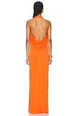 Saint Laurent Jersey Halterneck Dress in Orange, view 5, click to view large image.