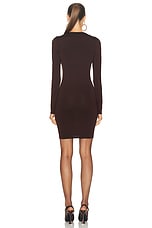 Saint Laurent Mini Dress in Chocolat, view 3, click to view large image.