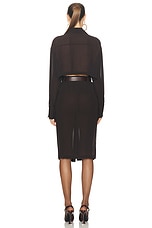 Saint Laurent Midi Shirt Dress in Chocolat, view 3, click to view large image.