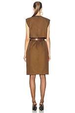 Saint Laurent Utility Midi Dress in Ecorce, view 3, click to view large image.