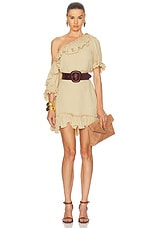 Saint Laurent One Shoulder Mini Dress in Beige Vintage | FWRD