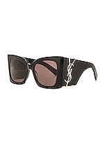 Saint Laurent SL M119 Blaze Sunglasses in Black, view 2, click to view large image.