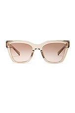 Saint Laurent SL 641 Sunglasses in Yellow & Brown, view 1, click to view large image.