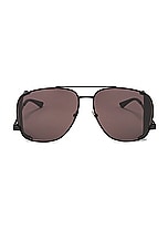 Saint Laurent Leon Spoiler Sunglasses in Black, view 1, click to view large image.