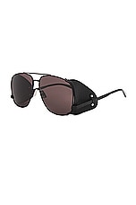 Saint Laurent SL 653 Leon Spoiler Sunglasses in Black, view 2, click to view large image.