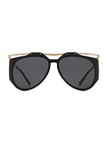 Saint Laurent SL M137 Amelia Sunglasses in Black & Gold, view 1, click to view large image.