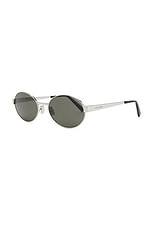 Saint Laurent SL 692 Sunglasses in Silver & Grey, view 2, click to view large image.