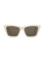 Saint Laurent SL 276 Mica Sunglasses in Ivory & Grey, view 1, click to view large image.
