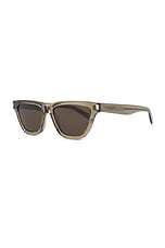 Saint Laurent Sulpice Sunglasses in Taupe, view 2, click to view large image.