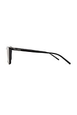 Saint Laurent Thin Mica Sunglasses in Black, view 3, click to view large image.