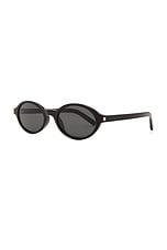 Saint Laurent Jeanne Sunglasses in Black, view 2, click to view large image.