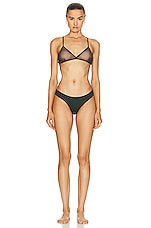 Saint Laurent Jersey Bikini Panty in Khaki Fonce, view 4, click to view large image.