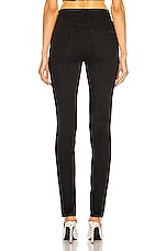 Saint Laurent High Waist Skinny Jean in Worn Black, view 3, click to view large image.