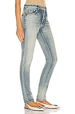 Saint Laurent Medium Waist Skinny Jean in Bright Blue, view 2, click to view large image.