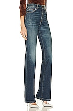 Saint Laurent Miles Creased Jean in North Medium Blue, view 2, click to view large image.