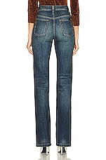 Saint Laurent Miles Creased Jean in North Medium Blue, view 3, click to view large image.