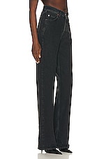 Saint Laurent V Waist Wide Leg in 90's French Black, view 2, click to view large image.