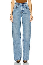 Saint Laurent Baggy Wide Leg in Blue Bay, view 1, click to view large image.