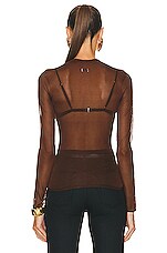 Saint Laurent Long Sleeve Sweater in Chocolate, view 3, click to view large image.
