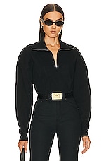 Saint Laurent Half Zip Sweater in Noir, view 1, click to view large image.