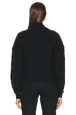 Saint Laurent Half Zip Sweater in Noir, view 3, click to view large image.