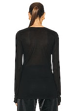 Saint Laurent Plunging Sweater in Noir, view 3, click to view large image.