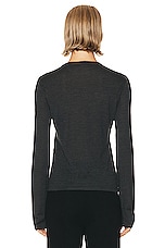 Saint Laurent Crewneck Sweater in Anthracite Chine, view 3, click to view large image.