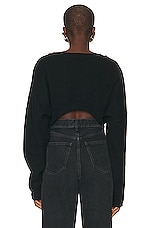 Saint Laurent Cropped Sweatshirt in Noir, view 3, click to view large image.