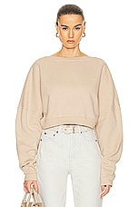 Saint Laurent Cropped Sweatshirt in Poudre, view 1, click to view large image.