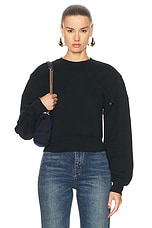 Saint Laurent Cropped Sweater in Noir, view 1, click to view large image.
