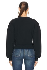 Saint Laurent Cropped Sweater in Noir, view 3, click to view large image.