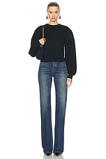 Saint Laurent Cropped Sweater in Noir, view 4, click to view large image.