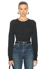 Saint Laurent Crewneck Sweater in Charbon, view 1, click to view large image.