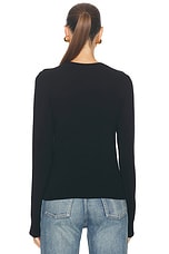 Saint Laurent Scoop Neck Sweater in Noir, view 3, click to view large image.