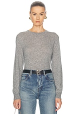 Saint Laurent Crewneck Sweater in Gris Chine Clair, view 1, click to view large image.