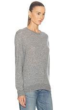 Saint Laurent Crewneck Sweater in Gris Chine Clair, view 2, click to view large image.