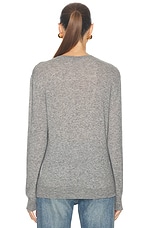 Saint Laurent Crewneck Sweater in Gris Chine Clair, view 3, click to view large image.