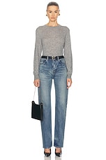 Saint Laurent Crewneck Sweater in Gris Chine Clair, view 4, click to view large image.