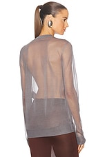 Saint Laurent Sheer Cardigan in Gris Acier, view 3, click to view large image.