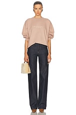 Saint Laurent Crewneck Sweatshirt in Nude Rose, view 4, click to view large image.