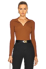 Saint Laurent V-Neck Sweater in Caramel, view 1, click to view large image.